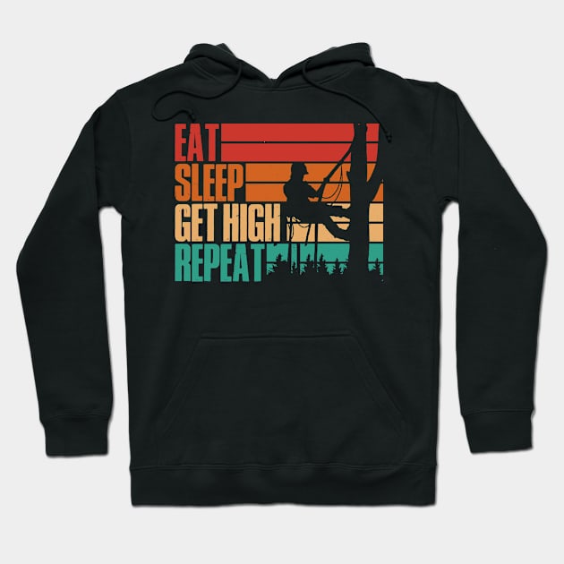 Eat Sleep Get High Repeat Funny Lumberjack Gift Hoodie by CatRobot